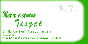 mariann tisztl business card